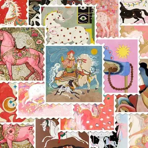 54 Art Horse Stickers for Phone Cases, Computer Luggage Refrigerator Decoration, Decorative Decals for Personalized Accessories, Adhesive Stickers, Sticker Set