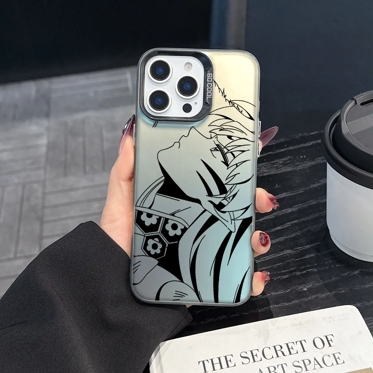 1 piece of Sesshomaru phone case, fashionable and creative trendy iPhone phone case, gradient color silver phone case, suitable for iPhone 17 Pro Max, compatible with iPhone 7-17 series/Pro/Pro Max/Plus/Air/E/Mini/X/XS/XR, Cellphone Casing