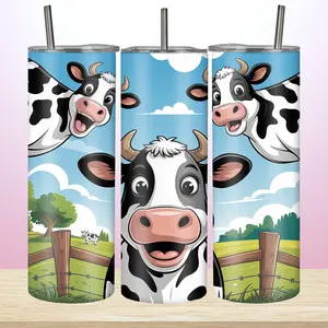 1pc/20oz/590ml/Double Wall Stainless Steel Insulated Skinny Tumbler With Straw And Lid,Outdoor Travel Coffee Mug,Farm Themed Party Cup for Festive Celebrations,Warm Gifts For Family And Friends In Spring And Autumn Seasons