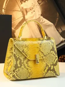 Elegant Snake Print Handbag, Luxurious Retro Small Square Bag, Chic Commuter Crossbody Bag, Unique Design Shoulder Bag
