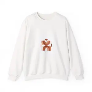 Terracotta Abstract Arch Sweatshirt | clay tone art, warm neutral shapes