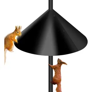 Wide  Baffle for Bird Feeder Pole, Outdoor Pole Mount Stopper & Guard, Proof Cone (1 Pack, Black)