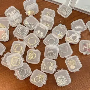 Mini Portable Jewelry, 20pcs Square Jewelry Organizer With Lid, Jewelry Storage Unit, Dustproof Container For Earring Necklace Ring Jewelry, Home Organizer Supplies