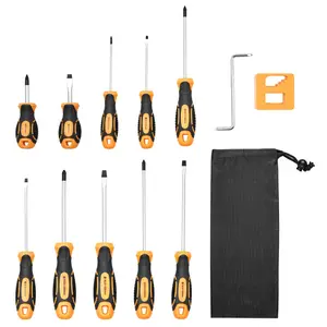 fathersdaygift VEVOR Screwdriver Set, 12-Piece Hand Tools Set with Magnetic Tips, Includes 5 Phillips and 5 Flat Head Bits, Z-Type Bit, Professional Repair Tool Kit for Sockets, Furniture, Home Appliances, Bicycles
