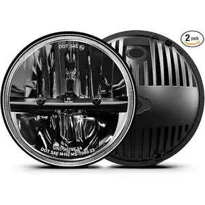 UNI-SHINE 2PCS 7-Inch LED Headlights - DOT Approved, Hi/Lo Beam, Compatible with Jeep Wrangler, Chevy, and Miata - Plug and Play