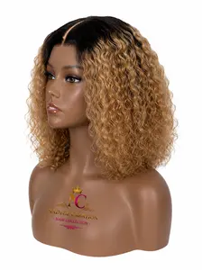 10” Blonde T-Part Wig Human Hair – Color 1B/27