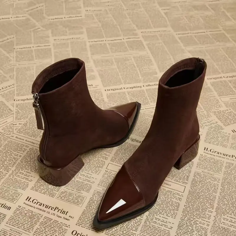 Women's Fashion Boots, Fall Winter Chelsea Boots, Casual Short Boots, Pointed Toe, Comfortable Daily Wear, Stylish Leisure Shoes, Fashionable Boots