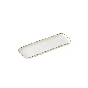 Portofino - White and Gold - Small Rectangular Tray