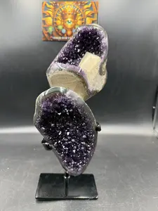 Amethyst cluster with calcite from Uruguay