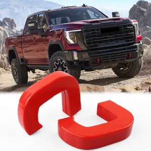 2PCS Tow Hook Covers Fit for GMC Sierra 1500 2019-2024, Customized Vertical Front Tow Hooks Cover Hitch Cover for 2019-2024 GMC Sierra 1500 Accessories (Red)