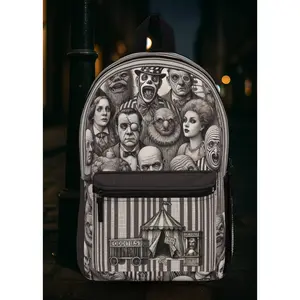 Freakshow Oddities Backpack – Gothic Carnival Horror Poly Canvas Bag 🎪🖤