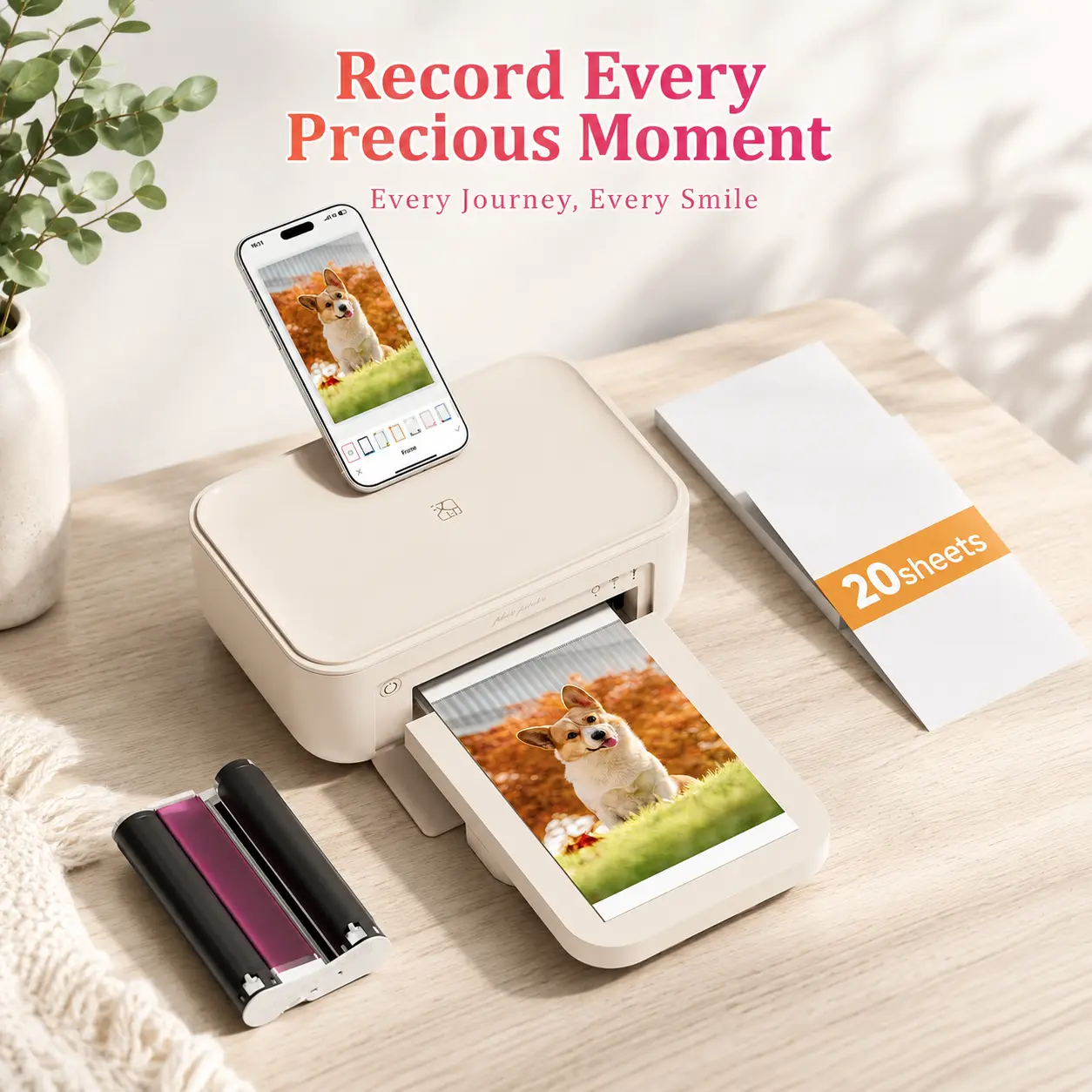 HPRT Photo Printer 4×6”, Wi-Fi Full-Color Instant Phone Phtoto Printer for iPhone, Android, Smartphone, Thermal Dye-Sublimation Impresora De Fotos for Home Use