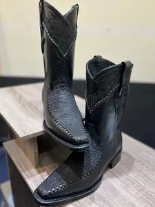Black Bull Neck Boots Leather