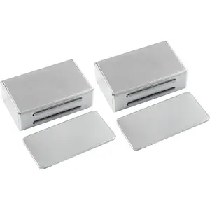 2 Pack  Door Catch, Stainless Steel  Latch with Adhesive, Ultra Thin Door , No Drilling Cupboard  Latches for Drawer Closet and Kitchen Cabinet