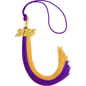 Graduation Tassel 2025 Purple and Gold Tassel for 2025 Graduation Cap