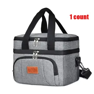 Portable Thermal Insulated Food Bag, Reusable Cooler Tote for Outdoor Travel, Picnic & Camping, Leak-Proof Lunch Bag with Zipper, Ideal for Hiking, BBQ, and Picnic Supplies.