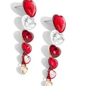 Cascading Casanova red post earring
