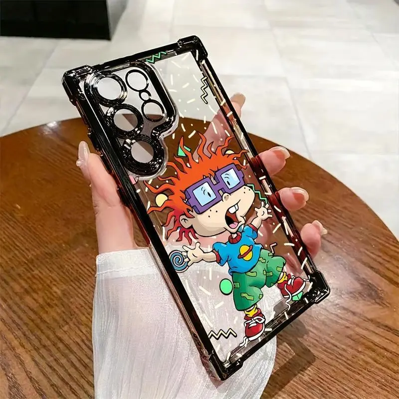 Cartoon Rugrats Little Boy Smartphone Case - TPU Shockproof, Transparent, Resists Yellowing Soft Back Casing, Full Score Protection for Multi-Model Samsung Galaxy S25 S24 Ultra S23 S22 S21 FE Plus 4G 5G Devices