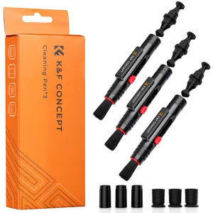 K&F CONCEPT Professional Lens Cleaning Pen*3 with Soft Brush, Carbon Head Lens Cleaning Pen Compatible with Canon, Nikon, Pentax, Sony Digital Camera Cleaning,AR VR Glasses Cleaning