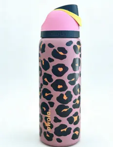 Pink Leopard Owala Water Bottle, 32oz Stainless Steel FreeSip, Keeps Drinks Cold 24H, Hot 12H, Perfect for School, Workouts & On-the-Go Hydration Stainless steel insulated cup Drinkware Flasks Bottled Mug Tumbler Portable