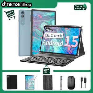 【TikTokShopStockUp】Relndoo Android 15 10.1 inch Tablet, 2.4G/5G WiFi, New Set with keyboard, Case, Mouse, Stylus for Valentine’s Day Gift