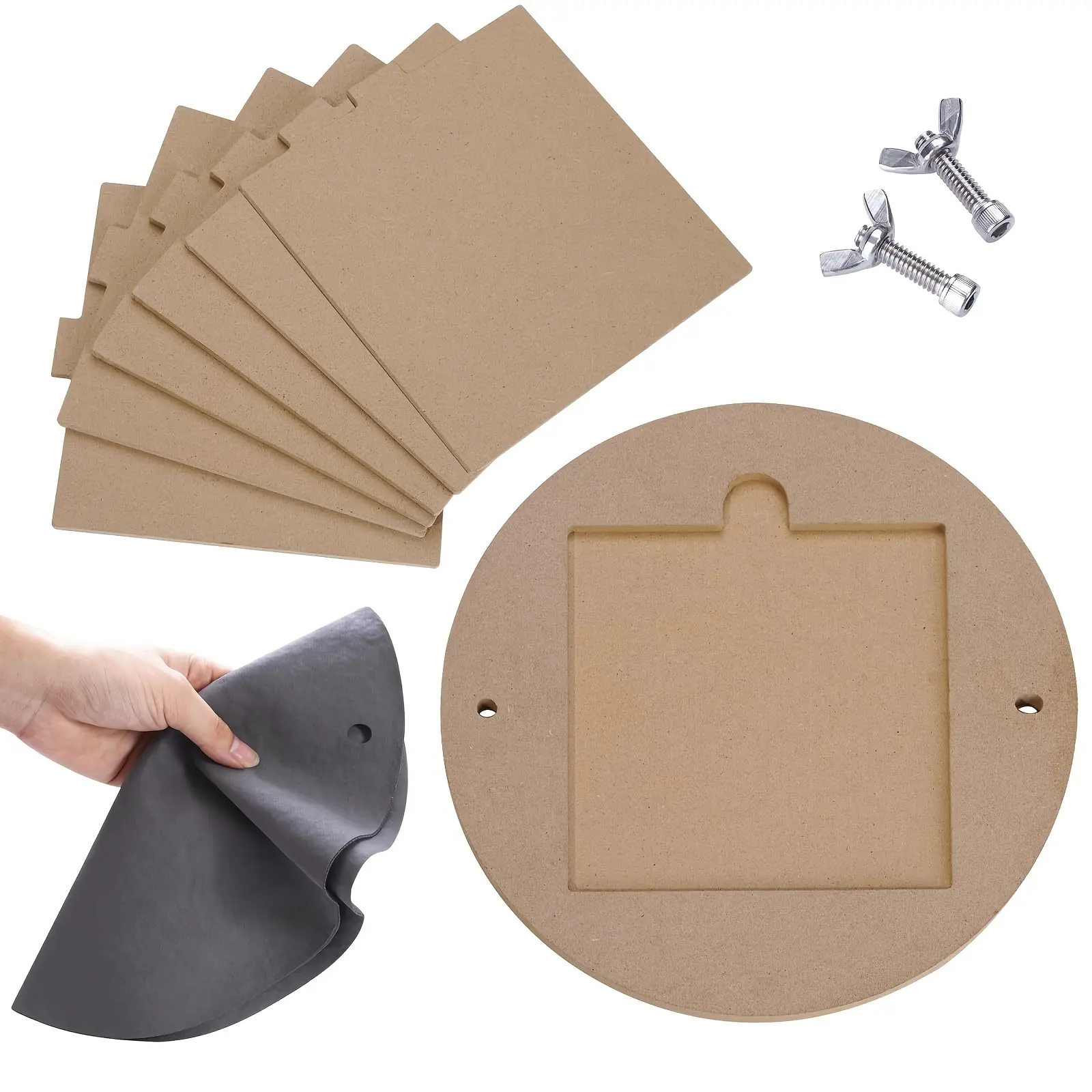 Upgraded 12 Inch Pottery Wheel Bat System, Includes 1 Bat Companion & 6 7 Inch Square Bats, Portable Plug Adapter, Ideal for Potters, Ceramics, Crafts, DIY Pottery