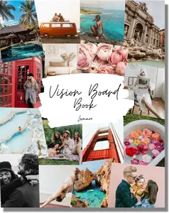 Vision Board Book - 1000+ Aesthetic Vision Board Images & Motivational Quotes, Vision Board Supplies, Vision Board Kit, Collage Book for Manifestation, Self Care & Goal Setting