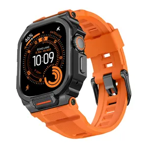 Screen protector bands compatible with Apple Watch Ultra 3/2/1 (49 mm), for men; M1 Sport Series rugged strap cover and 9H tempered glass; military protective bumper for 49 mm iWatch.