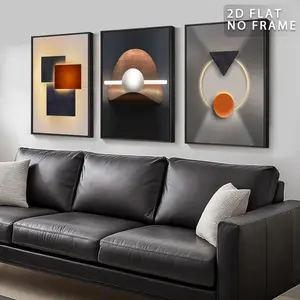 Set of 3 Unframed Abstract Gray Wall Art Canvas Prints, Modern Bright Canvas Painting Core, Minimalist Gray & White Wall Posters for Living Room Bedroom Office, Rolled Canvas No Frame