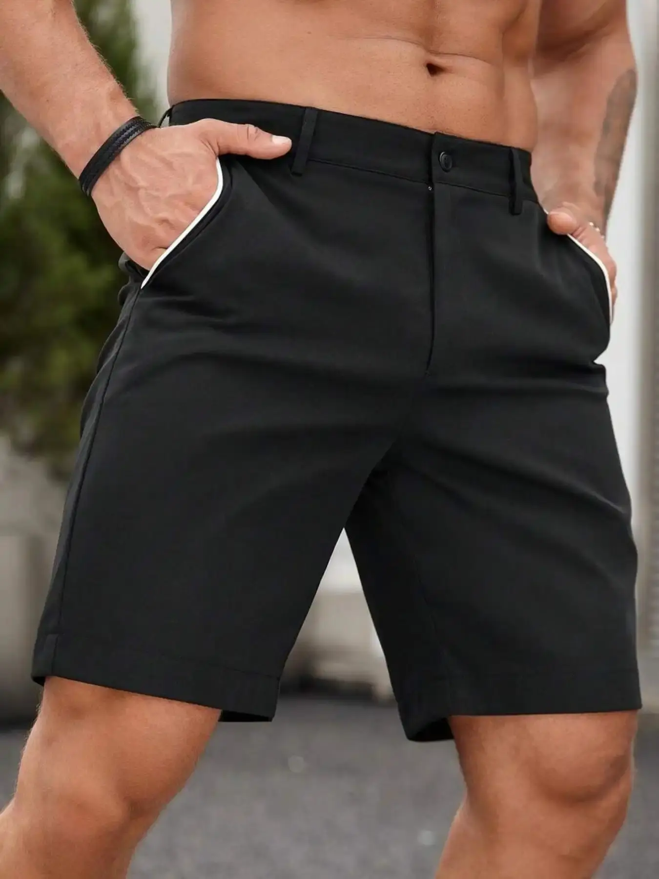 Men's Solid Pocket Shorts Regular Fit Street Fashion Summer Daily Casual Comfort Utility Bottom, trendy style, wardrobe staple, must have item, everyday wear, essential piece, wardrobe essential, must have piece
