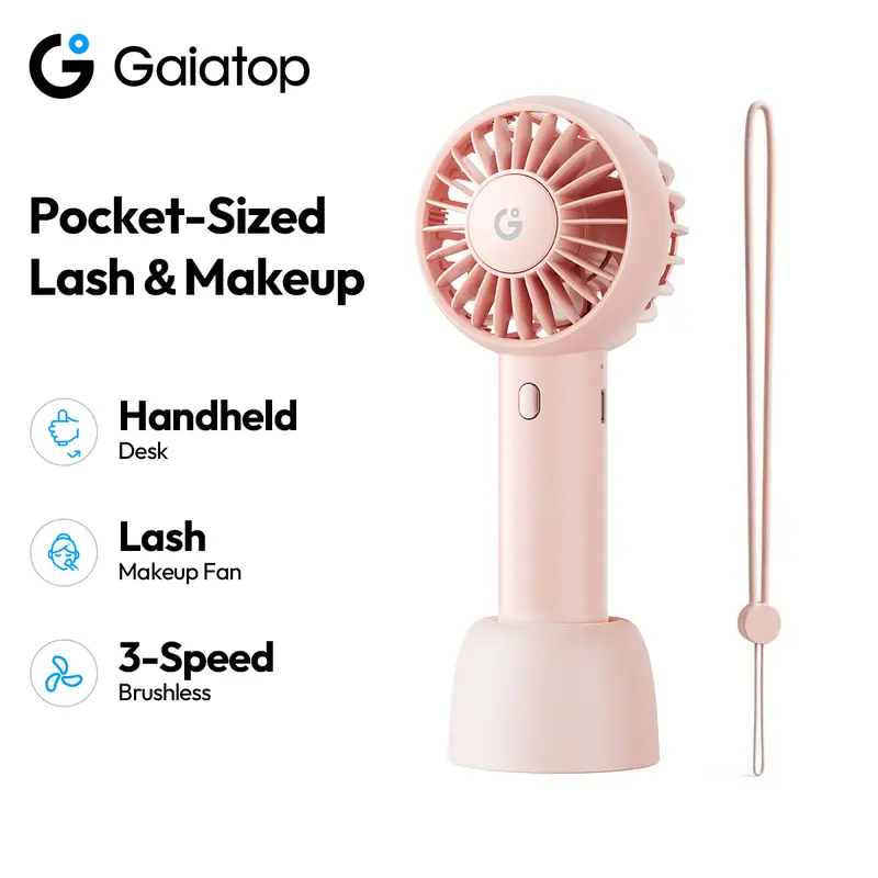 [Small But Powerful] GAIATOP Mini Portable Fan, 3-Speed Handheld & Desktop Fan, Lash Makeup Fan, Beauty & Personal Care Gift