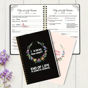 End-of-Life Planning Journal, Spiral Notebook, American Style, Paper Material, Simple Line Design, Personal Organization, Special Organizer Features, 1 Pack, Health & Home Supplies, Stationery daily journal 2025 planner journaling  supplies blank journals