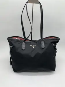 Pre-owned PRADA Nylon and Leather Tote Bag/WJ05808030 /8030