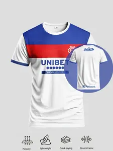 Glasgow Scotland & England League Men's Football Jersey, Round Neck Comfortable Sport Top, Workout Sportswear, Suitable for Training, Casual Wear, Gift