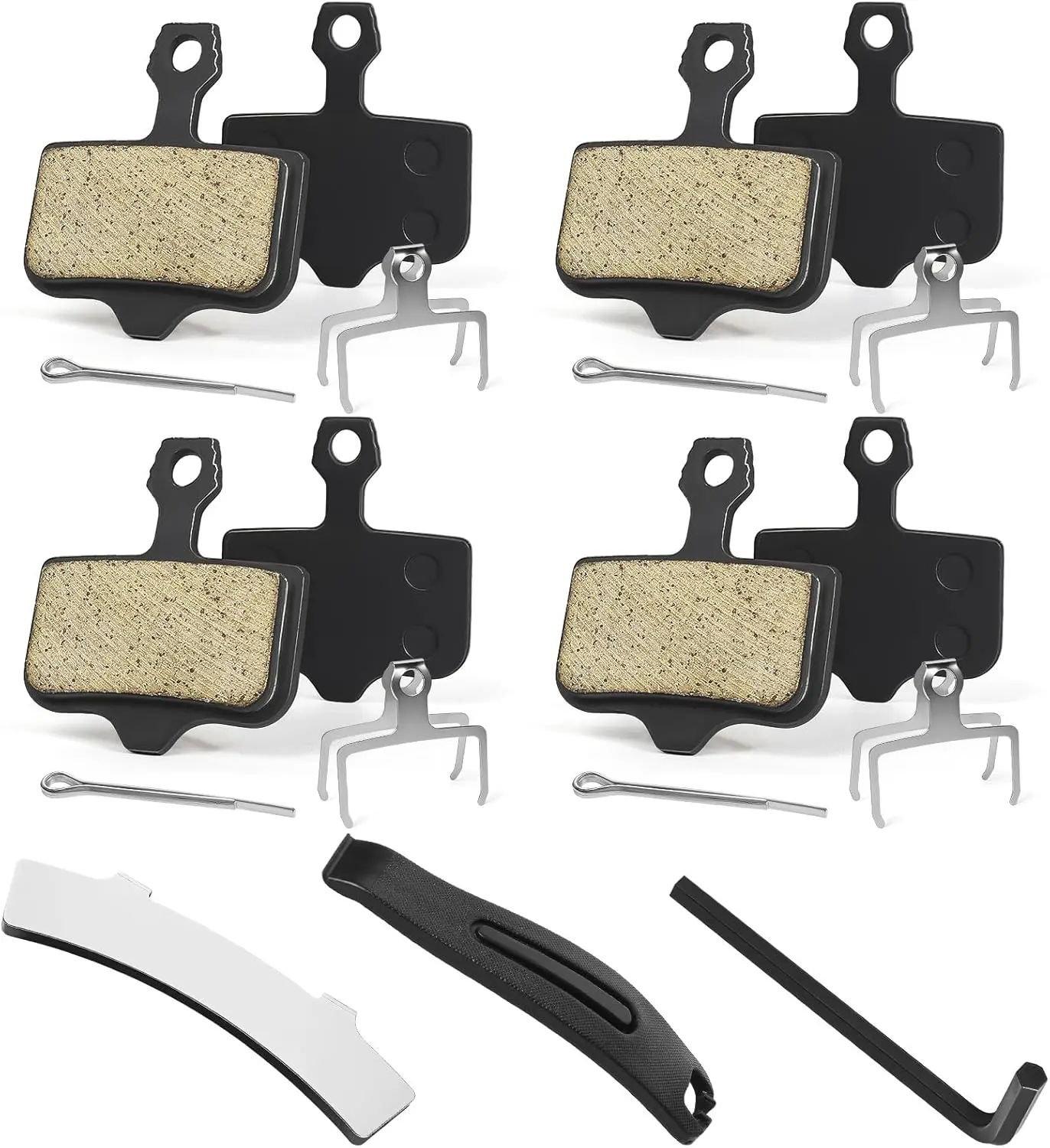 4 Pairs   Pads, MTB Disc  Pads with Installation Tools, Compatible for Sram Avid Elixir E1 E3 E5 E7 E9 ER CR XO XX DB1 DB3 DB5, Compatible for Nutt Hydraulic Disc Brakes