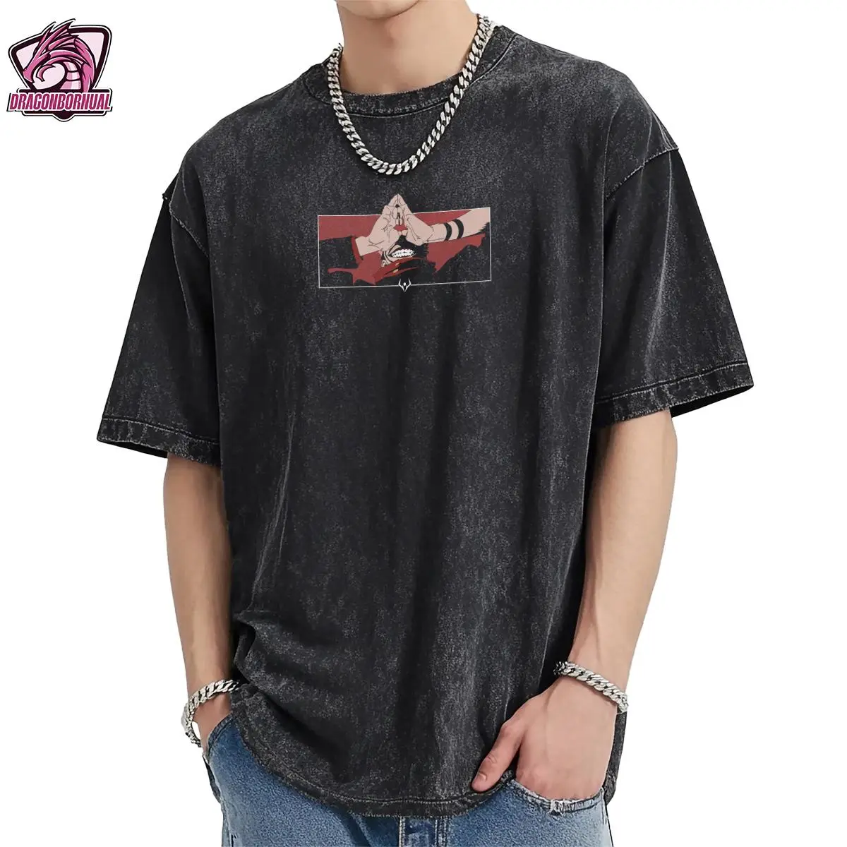 Men's Anime Print T-Shirt or Sweatshirt, Jujutsu Kaisen Graphic, Soft Pre-washed Cotton Blend, Relaxed Fit Menswear, Streetwear