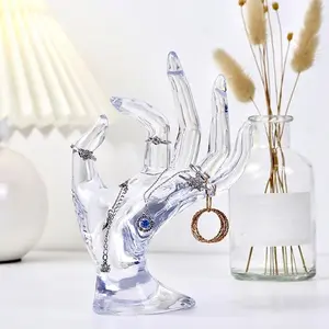 Realistic Hand Jewelry Display Stand, Stable Base for Rings Bracelets Watches, Plastic Desktop Organizer for Boutiques Salons Jewelries