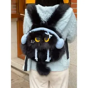 Siamese Earphone Design Backpack Korean Color Block Large Capacity Lazy Style Versatile Daily Backpack