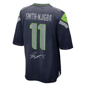 Jaxon Smith-Njigba Seattle Seahawks Autographed Nike Super Bowl LX Navy Game Jersey