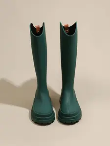 Women's High Heel Rain Boots, Waterproof Non-Slip Plastic Shoes, Fashionable Thick Sole Outdoor Garden Boots, Simple Style for Women, Waterproof Wellington Boots
