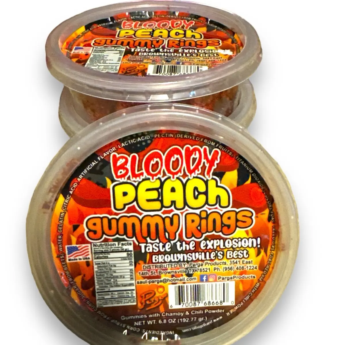 Bloody Gummy Peach Rings Gummy Candy