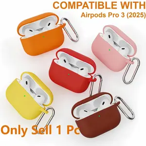 Premium Silicone Earphone Protective Cover Case for AirPods Pro 3 with Keychain, Drop Protection, Easy Carry
