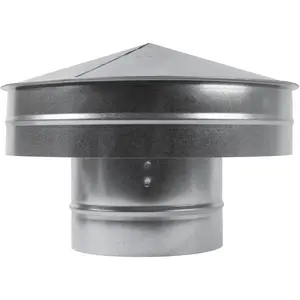 6 Inch Round Galvanized Steel Roof Cap with Mesh - Weather-Proof Chimney Cover with Side Wall - Fireplace Duct Rain Guard - Exhaust or Supply Ventilation Top Cover - Perfect Insulation Protector Cap