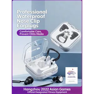 Limited Professional Swimming Earplugs & Nose Clip Set - Waterproof Triple Protection for Long Wear, Charcoal Material, Unisex for Adults & Kids, Ideal Gift for Beach Day