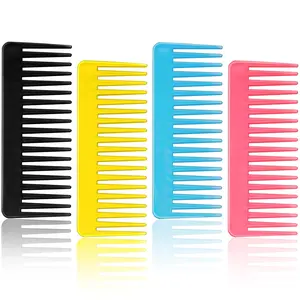 4PCS Wide Tooth Hair Comb for Curls Women - Large Hair Detangling Combs for Curly Wet Dry Thick Wavy Hair,Shower Comb No Handle Styling Shampoo Comb Haircare Heatless