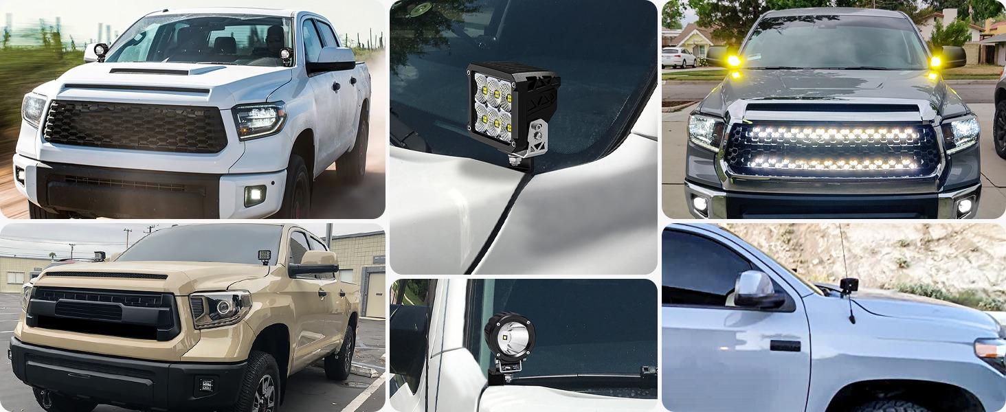Nilight Ditch Light Brackets Hood Hinges Mount Bracket Kit for Auxiliary Offroad LED Pods Work Lighting Compatible with Toyota Tundra 2014 2015 2016 2017 2018 2019 2020 2021 Nilight Ditch Light Brackets Hood Hinges Mount Bracket Kit for Auxiliary Offroad LED Pods Work Lighting Compatible with Toyota Tundra 2014 2015 2016 2017 2018 2019 2020 2021