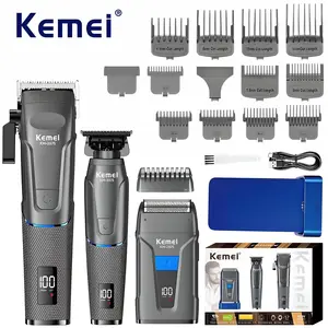 Professional Hair Trimmer Set with LED Display, USB Rechargeable Electric Clippers, 2500mah Battery, Includes Shaping, Trimming & Grooming Tools