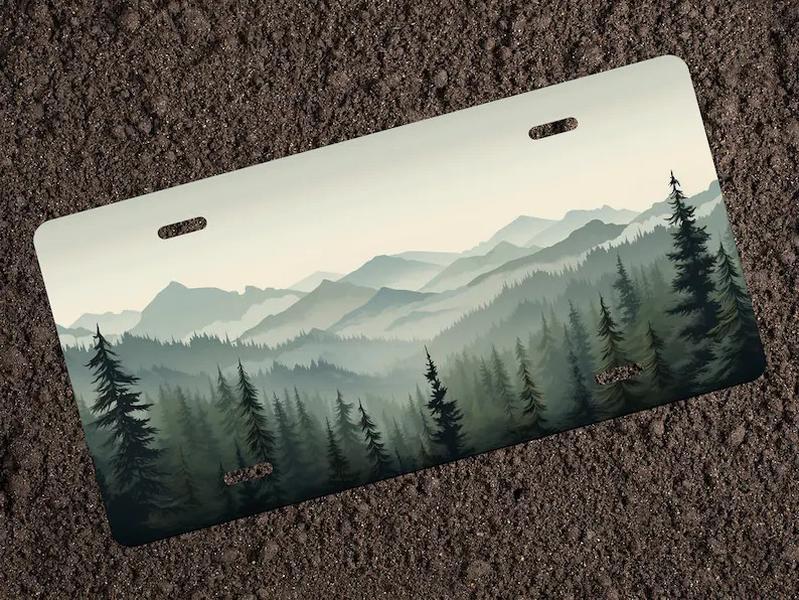 Outdoor Adventure Mountain View License Plate Novelty Tag Custom Car Accessories