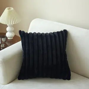 Solid Color Faux Rabbit Fur Plush Pillow Cover, 1 Count Soft Home Decor for Living Room and Bedroom, Perfect for Parties and Cozy Afternoons