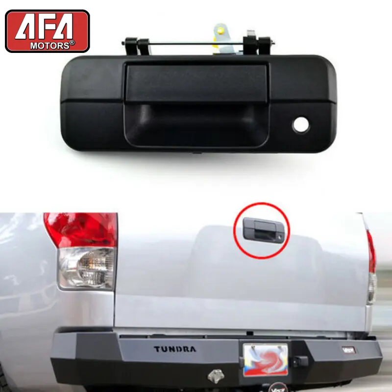 Textured Black Tailgate Handle for 07-13 Tundra - High Strength Rear Latch with Camera Hole